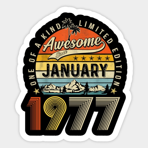 Awesome Since January 1977 Vintage 46th Birthday Sticker by louismcfarland